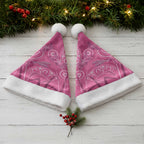 Australia Indigenous Pink Month Christmas Santa Hat Breast Cancer Aboriginal Dragonflies Ribbon - Aussie Hoodie