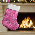 Australia Indigenous Pink Month Christmas Stocking Breast Cancer Aboriginal Dragonflies Ribbon - Aussie Hoodie