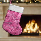 Australia Indigenous Pink Month Christmas Stocking Breast Cancer Aboriginal Dragonflies Ribbon - Aussie Hoodie