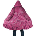 Australia Indigenous Pink Month Cloak Breast Cancer Aboriginal Dragonflies Ribbon - Aussie Hoodie