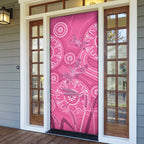 Australia Indigenous Pink Month Door Cover Breast Cancer Aboriginal Dragonflies Ribbon - Aussie Hoodie