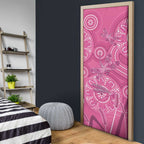Australia Indigenous Pink Month Door Cover Breast Cancer Aboriginal Dragonflies Ribbon - Aussie Hoodie