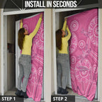 Australia Indigenous Pink Month Door Cover Breast Cancer Aboriginal Dragonflies Ribbon - Aussie Hoodie