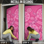 Australia Indigenous Pink Month Door Cover Breast Cancer Aboriginal Dragonflies Ribbon - Aussie Hoodie