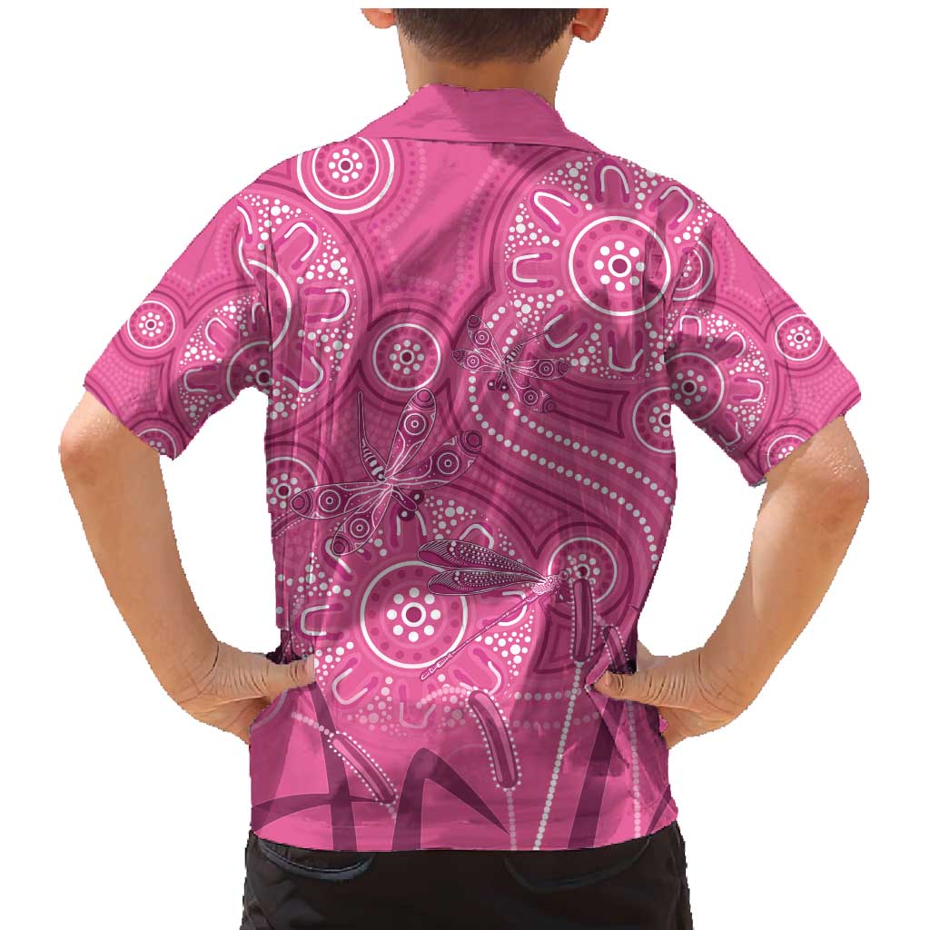 Australia Indigenous Pink Month Family Matching Mermaid Dress and Hawaiian Shirt Breast Cancer Aboriginal Dragonflies Ribbon - Aussie Hoodie