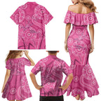 Australia Indigenous Pink Month Family Matching Mermaid Dress and Hawaiian Shirt Breast Cancer Aboriginal Dragonflies Ribbon - Aussie Hoodie