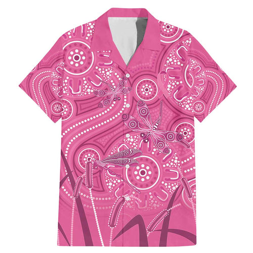 Australia Indigenous Pink Month Family Matching Mermaid Dress and Hawaiian Shirt Breast Cancer Aboriginal Dragonflies Ribbon - Aussie Hoodie