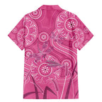 Australia Indigenous Pink Month Family Matching Mermaid Dress and Hawaiian Shirt Breast Cancer Aboriginal Dragonflies Ribbon - Aussie Hoodie
