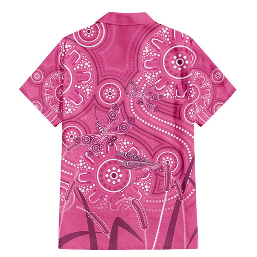 Australia Indigenous Pink Month Family Matching Mermaid Dress and Hawaiian Shirt Breast Cancer Aboriginal Dragonflies Ribbon - Aussie Hoodie