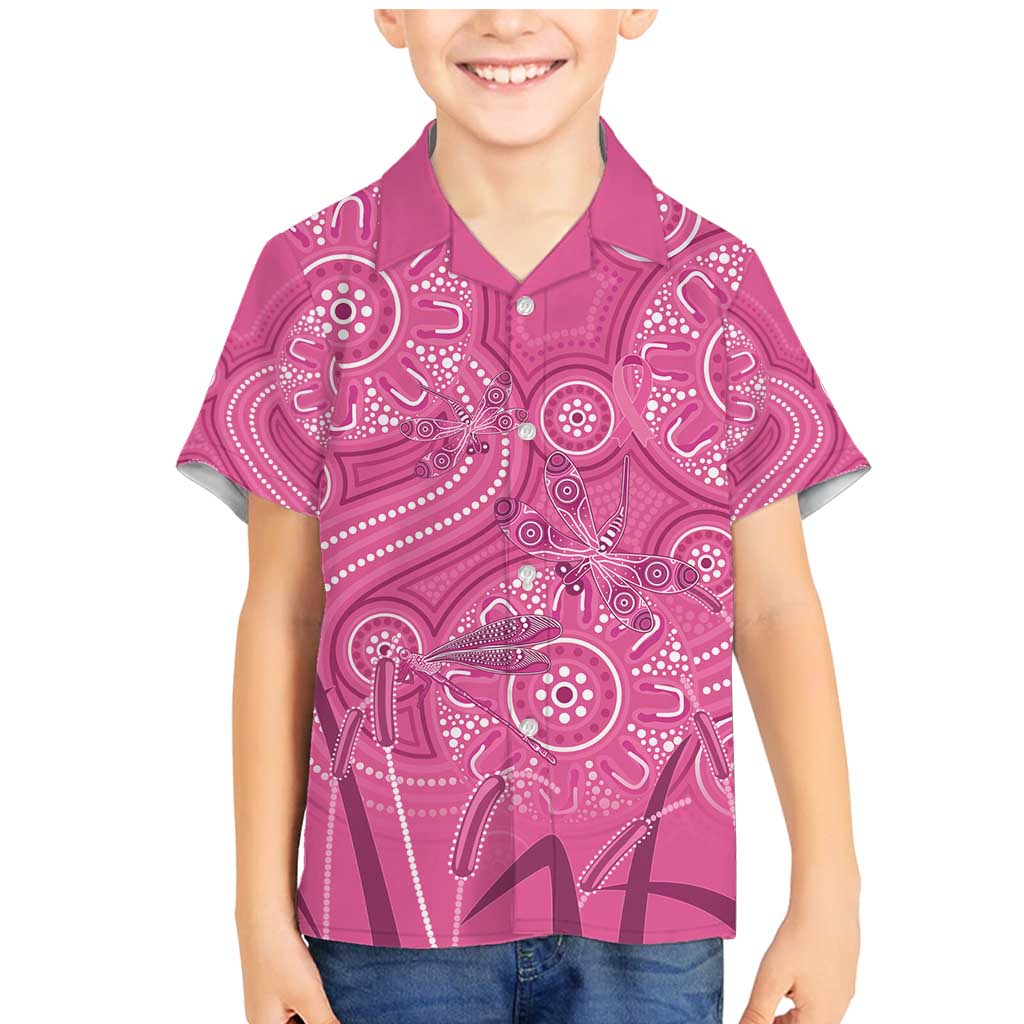 Australia Indigenous Pink Month Family Matching Mermaid Dress and Hawaiian Shirt Breast Cancer Aboriginal Dragonflies Ribbon - Aussie Hoodie