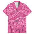 Australia Indigenous Pink Month Family Matching Off The Shoulder Long Sleeve Dress and Hawaiian Shirt Breast Cancer Aboriginal Dragonflies Ribbon - Aussie Hoodie