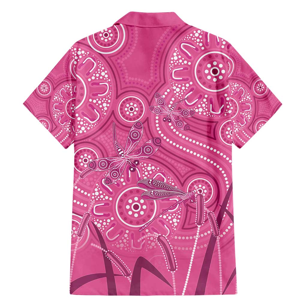 Australia Indigenous Pink Month Family Matching Off Shoulder Maxi Dress and Hawaiian Shirt Breast Cancer Aboriginal Dragonflies Ribbon - Aussie Hoodie