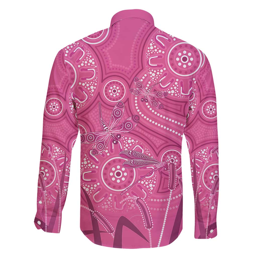 Australia Indigenous Pink Month Family Matching Off Shoulder Maxi Dress and Hawaiian Shirt Breast Cancer Aboriginal Dragonflies Ribbon - Aussie Hoodie