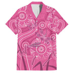 Australia Indigenous Pink Month Family Matching Off Shoulder Short Dress and Hawaiian Shirt Breast Cancer Aboriginal Dragonflies Ribbon - Aussie Hoodie