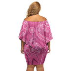Australia Indigenous Pink Month Family Matching Off Shoulder Short Dress and Hawaiian Shirt Breast Cancer Aboriginal Dragonflies Ribbon - Aussie Hoodie