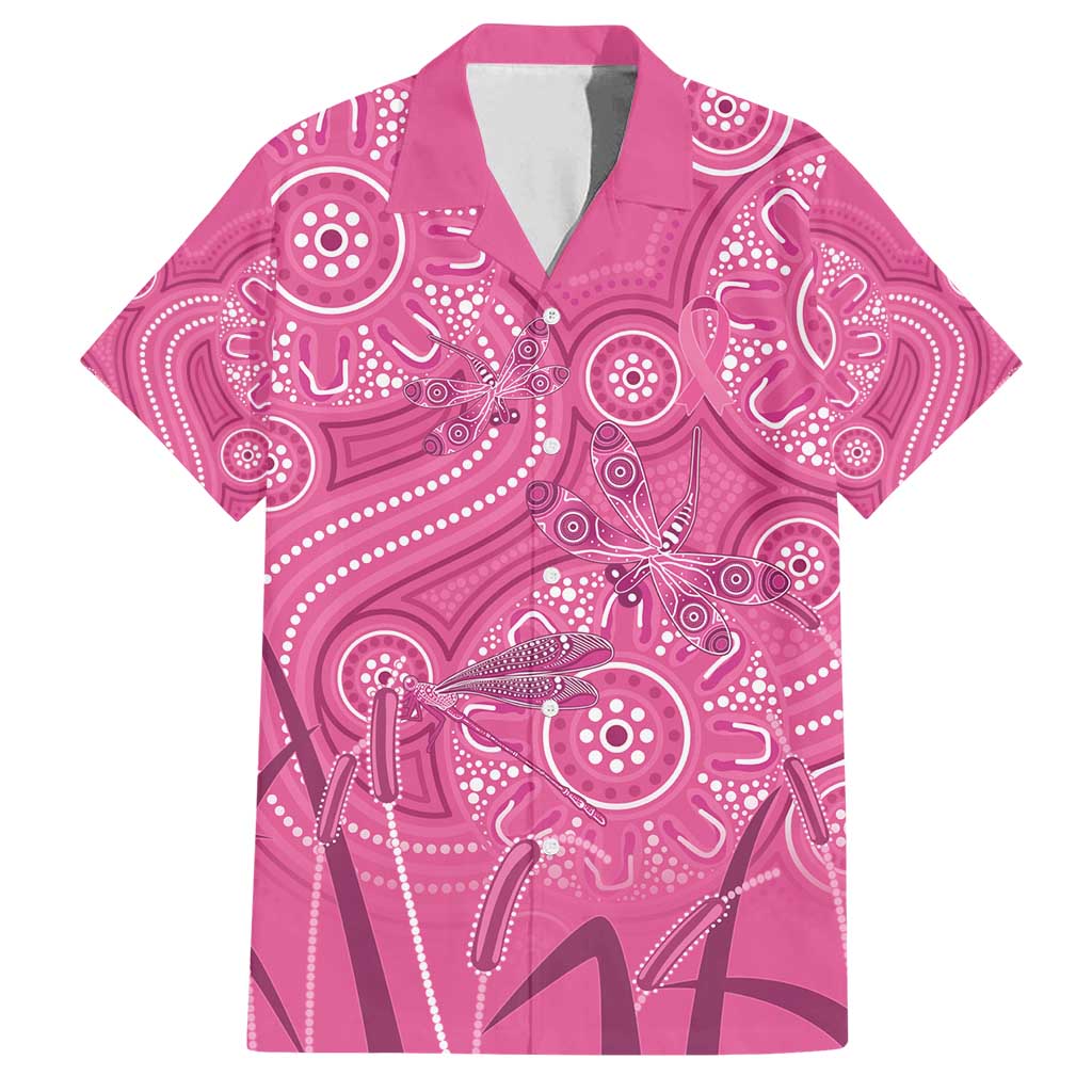 Australia Indigenous Pink Month Family Matching Puletasi and Hawaiian Shirt Breast Cancer Aboriginal Dragonflies Ribbon - Aussie Hoodie