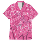 Australia Indigenous Pink Month Family Matching Short Sleeve Bodycon Dress and Hawaiian Shirt Breast Cancer Aboriginal Dragonflies Ribbon - Aussie Hoodie