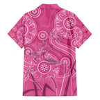 Australia Indigenous Pink Month Family Matching Short Sleeve Bodycon Dress and Hawaiian Shirt Breast Cancer Aboriginal Dragonflies Ribbon - Aussie Hoodie