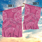Australia Indigenous Pink Month Garden Flag Breast Cancer Aboriginal Dragonflies Ribbon - Aussie Hoodie