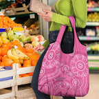 Australia Indigenous Pink Month Grocery Bag Breast Cancer Aboriginal Dragonflies Ribbon - Aussie Hoodie