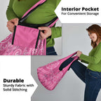 Australia Indigenous Pink Month Grocery Bag Breast Cancer Aboriginal Dragonflies Ribbon - Aussie Hoodie