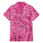 Australia Indigenous Pink Month Hawaiian Shirt Breast Cancer Aboriginal Dragonflies Ribbon - Aussie Hoodie