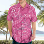 Australia Indigenous Pink Month Hawaiian Shirt Breast Cancer Aboriginal Dragonflies Ribbon - Aussie Hoodie