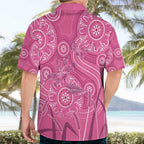 Australia Indigenous Pink Month Hawaiian Shirt Breast Cancer Aboriginal Dragonflies Ribbon - Aussie Hoodie