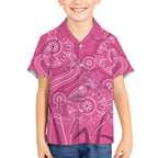 Australia Indigenous Pink Month Hawaiian Shirt Breast Cancer Aboriginal Dragonflies Ribbon - Aussie Hoodie