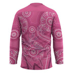 Australia Indigenous Pink Month Hockey Jersey Breast Cancer Aboriginal Dragonflies Ribbon - Aussie Hoodie