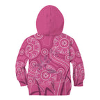 Australia Indigenous Pink Month Kid Hoodie Breast Cancer Aboriginal Dragonflies Ribbon - Aussie Hoodie