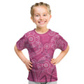 Australia Indigenous Pink Month Kid T Shirt Breast Cancer Aboriginal Dragonflies Ribbon - Aussie Hoodie