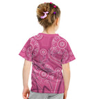 Australia Indigenous Pink Month Kid T Shirt Breast Cancer Aboriginal Dragonflies Ribbon - Aussie Hoodie