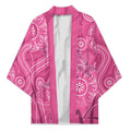 Australia Indigenous Pink Month Kimono Breast Cancer Aboriginal Dragonflies Ribbon - Aussie Hoodie