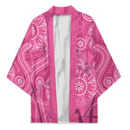 Australia Indigenous Pink Month Kimono Breast Cancer Aboriginal Dragonflies Ribbon - Aussie Hoodie