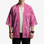 Australia Indigenous Pink Month Kimono Breast Cancer Aboriginal Dragonflies Ribbon - Aussie Hoodie
