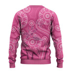 Australia Indigenous Pink Month Ugly Christmas Sweater Breast Cancer Aboriginal Dragonflies Ribbon - Aussie Hoodie