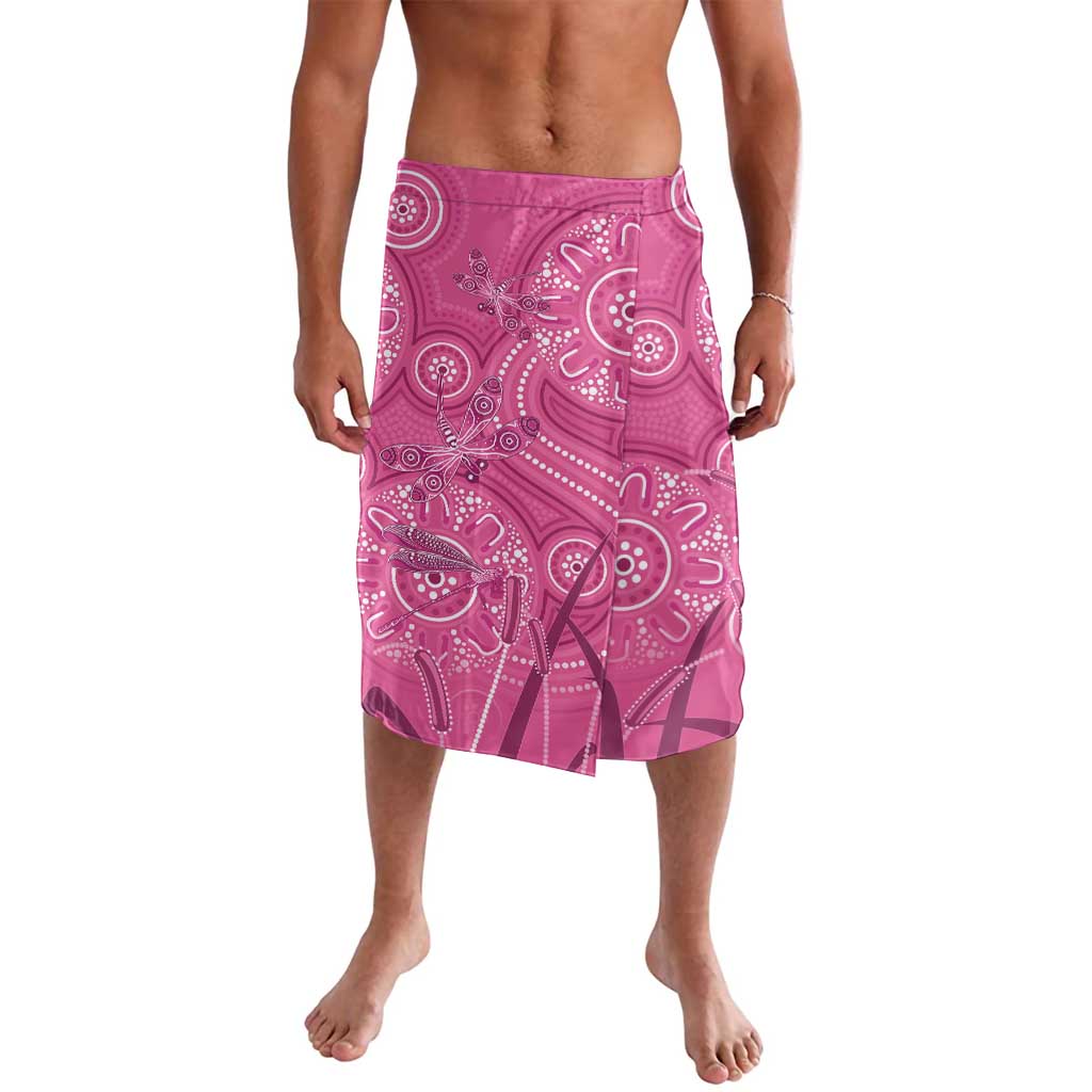Australia Indigenous Pink Month Lavalava Breast Cancer Aboriginal Dragonflies Ribbon - Aussie Hoodie
