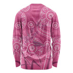 Australia Indigenous Pink Month Long Sleeve Shirt Breast Cancer Aboriginal Dragonflies Ribbon - Aussie Hoodie
