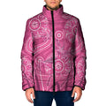 Australia Indigenous Pink Month Padded Jacket Breast Cancer Aboriginal Dragonflies Ribbon - Aussie Hoodie