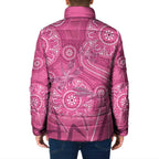 Australia Indigenous Pink Month Padded Jacket Breast Cancer Aboriginal Dragonflies Ribbon - Aussie Hoodie