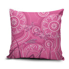 Australia Indigenous Pink Month Pillow Cover Breast Cancer Aboriginal Dragonflies Ribbon - Aussie Hoodie