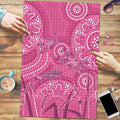 Australia Indigenous Pink Month Puzzle Breast Cancer Aboriginal Dragonflies Ribbon - Aussie Hoodie