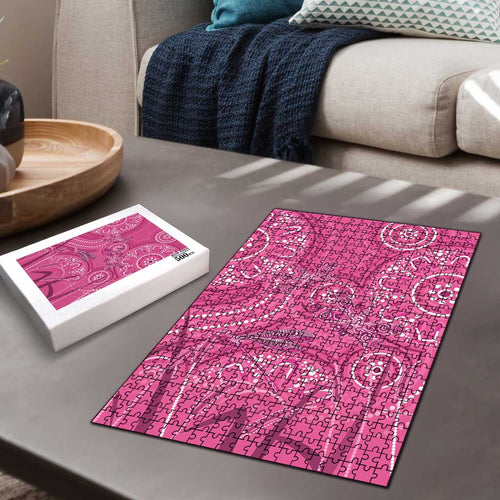 Australia Indigenous Pink Month Puzzle Breast Cancer Aboriginal Dragonflies Ribbon - Aussie Hoodie