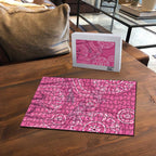 Australia Indigenous Pink Month Puzzle Breast Cancer Aboriginal Dragonflies Ribbon - Aussie Hoodie