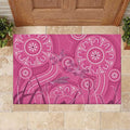 Australia Indigenous Pink Month Rubber Doormat Breast Cancer Aboriginal Dragonflies Ribbon - Aussie Hoodie