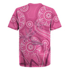 Australia Indigenous Pink Month Rugby Jersey Breast Cancer Aboriginal Dragonflies Ribbon - Aussie Hoodie