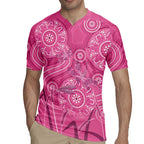 Australia Indigenous Pink Month Rugby Jersey Breast Cancer Aboriginal Dragonflies Ribbon - Aussie Hoodie