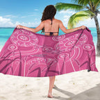 Australia Indigenous Pink Month Sarong Breast Cancer Aboriginal Dragonflies Ribbon - Aussie Hoodie
