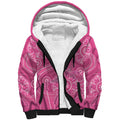 Australia Indigenous Pink Month Sherpa Hoodie Breast Cancer Aboriginal Dragonflies Ribbon - Aussie Hoodie